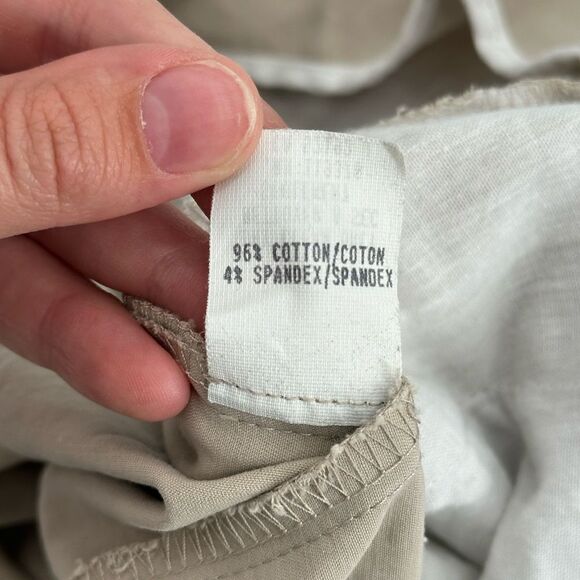 Helmut Lang Long Pants Slim Straight Leg Khaki Beige Tan Stretch 38” Inseam 8 - Picture 5 of 6